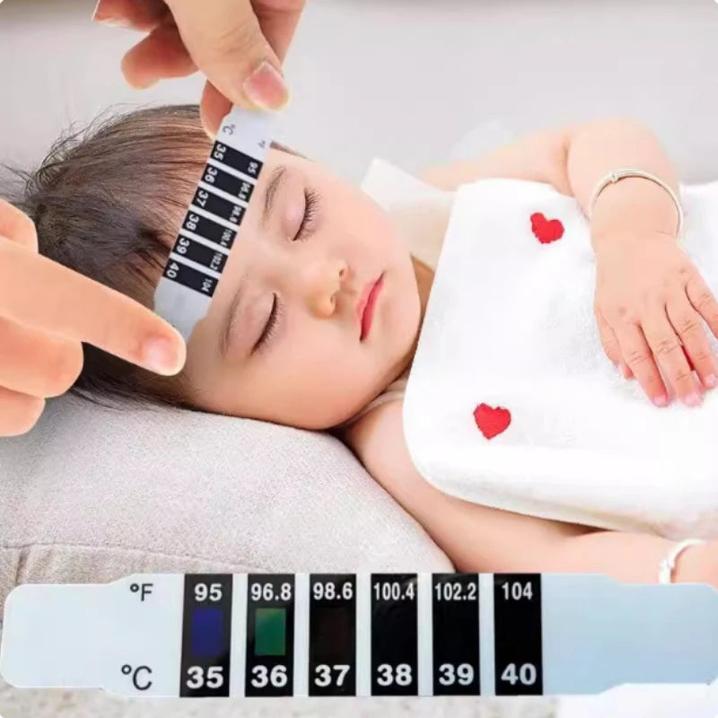 10/20Pcs Forehead Head Strip Thermometer Water Milk Thermometer Fever Body Baby Child Kid Test Temperature Sticker Baby Care
